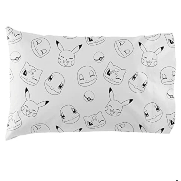 Northwest Pokemon White And Black Cartoon Twin Sheet Set Only - Picture 5 of 5